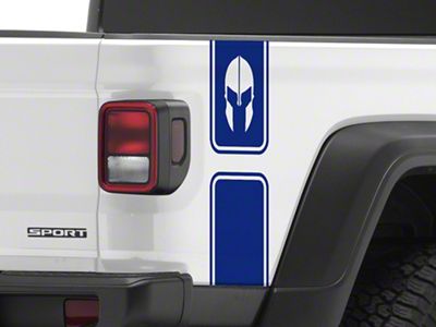 SEC10 Helmet Vertical Side Bed Graphics; Blue (20-25 Jeep Gladiator JT)