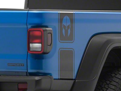 SEC10 Helmet Vertical Side Bed Graphics; Gloss Black (20-25 Jeep Gladiator JT)