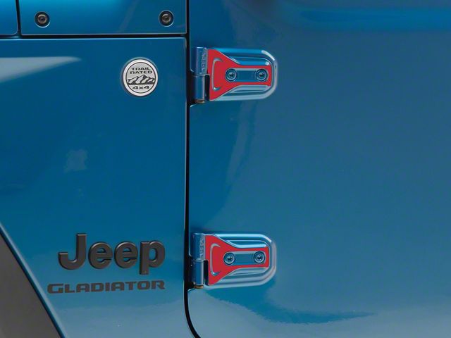 SEC10 Hinge Accent Decal; Red (20-24 Jeep Gladiator JT)