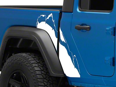 SEC10 Mountain Bed Side Decal; White (20-25 Jeep Gladiator JT)