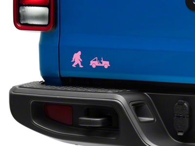 SEC10 Sasquach and Vehicle Silhouette Decal; Pink (Universal; Some Adaptation May Be Required)