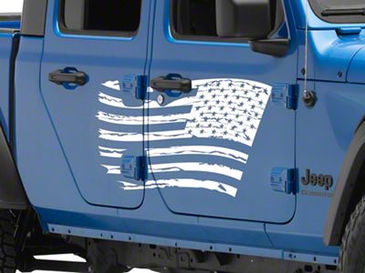 SEC10 Side Flag Decal; White (20-24 Jeep Gladiator JT)