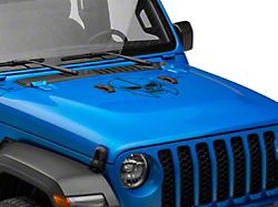 SEC10 Skull Helmet Hood Decal; Matte Black (20-24 Jeep Gladiator JT)