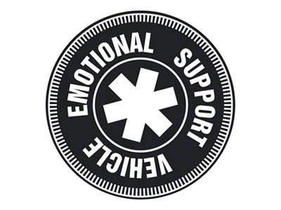 SEC10 Emotional Support Vehicle Decal; Matte Black (Universal; Some Adaptation May Be Required)