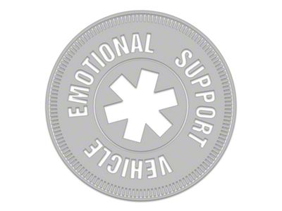 SEC10 Emotional Support Vehicle Decal; Metallic (Universal; Some Adaptation May Be Required)