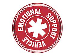 SEC10 Emotional Support Vehicle Decal; Red (Universal; Some Adaptation May Be Required)