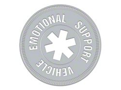 SEC10 Emotional Support Vehicle Decal; Silver (Universal; Some Adaptation May Be Required)