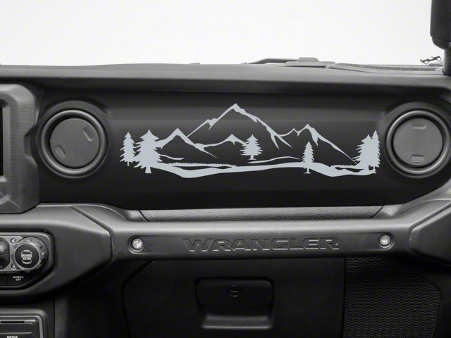 SEC10 Dash Scene Mountain Decal; Silver (18-24 Jeep Wrangler JL)