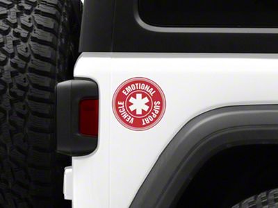 SEC10 Emotional Support Vehicle Decal; Red (Universal; Some Adaptation May Be Required)