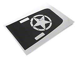 SEC10 Freedom Star Large Hood Decal; Matte Black (18-24 Jeep Wrangler JL Rubicon)