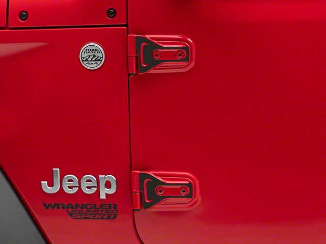 SEC10 Hinge Accent Decal; Matte Black (18-24 Jeep Wrangler JL)