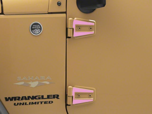 SEC10 Hinge Accent Decal; Pink (07-18 Jeep Wrangler JK)