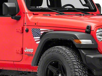 SEC10 Side Accent Flag Decal; Red, White and Blue (18-25 Jeep Wrangler JL)