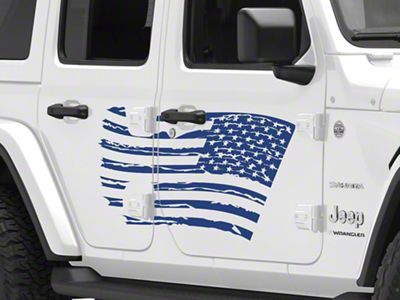 SEC10 Side Flag Decal; Blue (07-24 Jeep Wrangler JK & JL 4-Door)