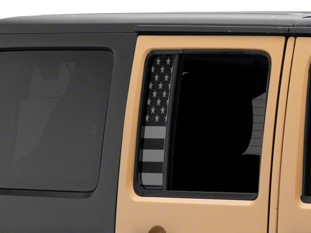 SEC10 Small Rear Window Decal; Gloss Black (07-18 Jeep Wrangler JK)