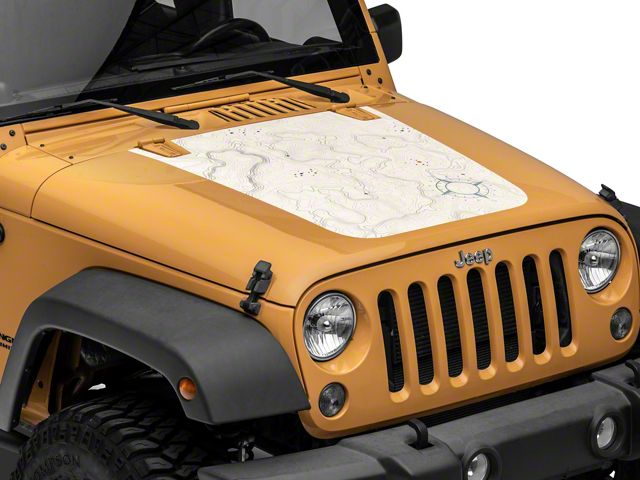 SEC10 Topographical Hood Decal; Natural (07-18 Jeep Wrangler JK)