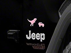 SEC10 Trex and Vehicle Silhouette Decal; Pink (Universal; Some Adaptation May Be Required)