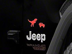 SEC10 Trex and Vehicle Silhouette Decal; Red (Universal; Some Adaptation May Be Required)