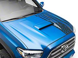 SEC10 Half Hood Flag Decal; Matte Black (05-25 Tacoma)