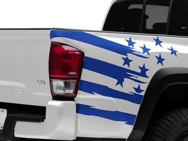 SEC10 Rear Bed Flag Decal; Blue (16-23 Tacoma)