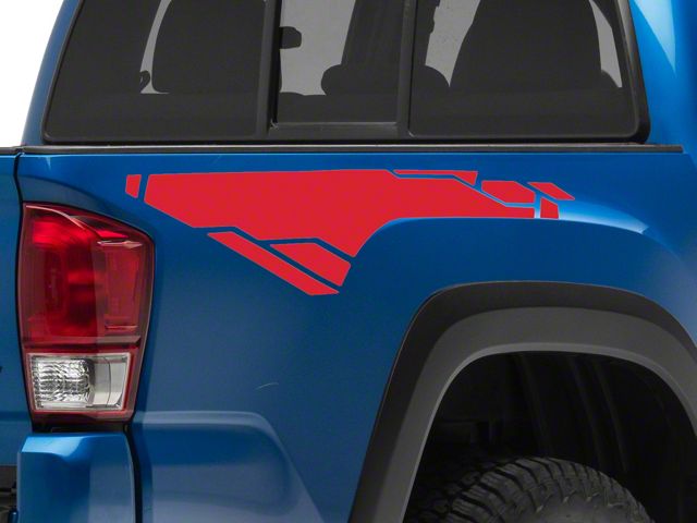 SEC10 Rear Bed Graphic; Red (05-24 Tacoma)