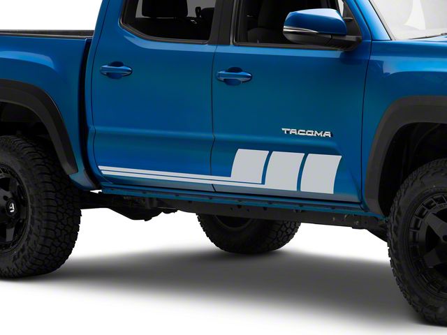 SEC10 Side Stripes; Silver (05-24 Tacoma)