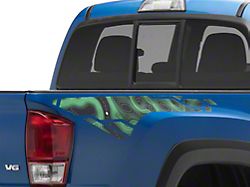 SEC10 Topographic Bed Side Graphics; Green (16-23 Tacoma)