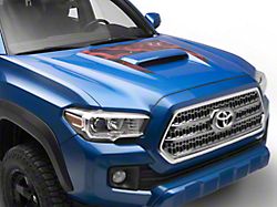 SEC10 Topographic Hood Decal; Red (16-23 Tacoma)