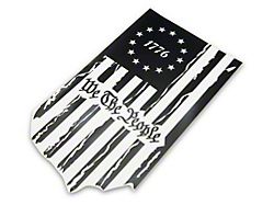 SEC10 We The People Vertical Flag Decal; Gloss Black (Universal; Some Adaptation May Be Required)