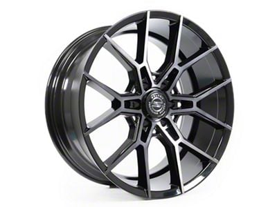 Select Precision Alloys Alpine Glossy Black with Brushed DDT Face Clear 6-Lug Wheel; 22x10; 25mm Offset (04-15 Titan)