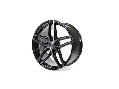 Select Precision Alloys Shadow Glossy Black with Brushed DDT Face Clear Wheel; 20x10.5; 38mm Offset (87-95 Jeep Wrangler YJ)