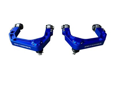 Send-It Suspension Billet Adjustable Front Upper Control Arms; Blue (03-24 4Runner)