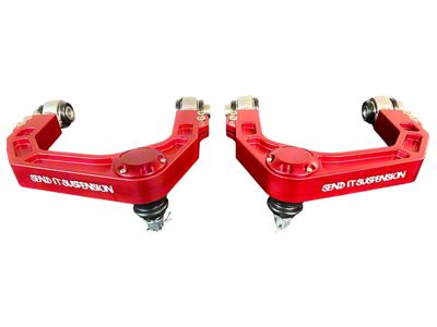 Send-It Suspension Billet Adjustable Front Upper Control Arms; Red (03-24 4Runner)