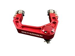 Send-It Suspension Billet Adjustable Front Upper Control Arms; Red (05-23 Tacoma)