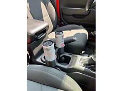 Sheltech 3D 3rd Cup Holder Skinny Double; Black (20-25 Jeep Gladiator JT)