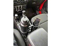 Sheltech 3D Double 3rd Cup Holder; Black (20-24 Jeep Gladiator JT)