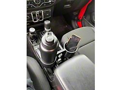 Sheltech 3D Double 3rd Cup Holder; Black (18-24 Jeep Wrangler JL)