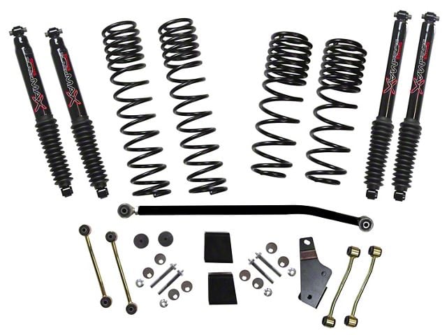 SkyJacker 3.50 to 4-Inch Dual Rate Long Travel Suspension Lift Kit with Black MAX Shocks (18-24 2.0L or 3.6L Jeep Wrangler JL 4-Door, Excluding Rubicon)