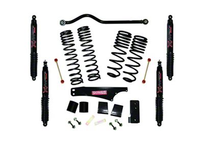 SkyJacker 3.50 to 4-Inch Dual Rate Long Travel Suspension Lift Kit with Black MAX Shocks (07-18 Jeep Wrangler JK 2-Door)