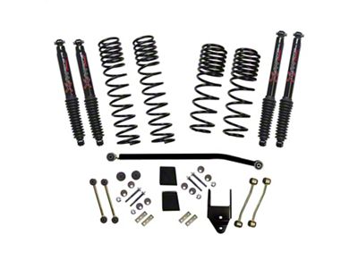 SkyJacker 3.50 to 4-Inch Dual Rate Long Travel Suspension Lift Kit with Black MAX Shocks (20-23 3.0L EcoDiesel Jeep Wrangler JL, Excluding Rubicon)