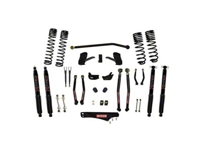 SkyJacker 4-Inch Dual Rate Long Travel Suspension Lift Kit with Black MAX Shocks (07-18 Jeep Wrangler JK 4-Door)