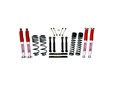 SkyJacker 4-Inch Dual Rate Long Travel Suspension Lift Kit with Adjustable Flex Links and Nitro Shocks (97-02 Jeep Wrangler TJ)