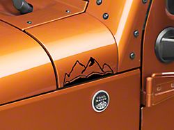 SEC10 Small Mountain Graphic; Gloss Black (66-24 Jeep CJ5, CJ7, Wrangler YJ, TJ, JK & JL)