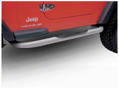 Smittybilt 3-Inch Sure Side Step Bars; Stainless Steel (87-95 Jeep Wrangler YJ)