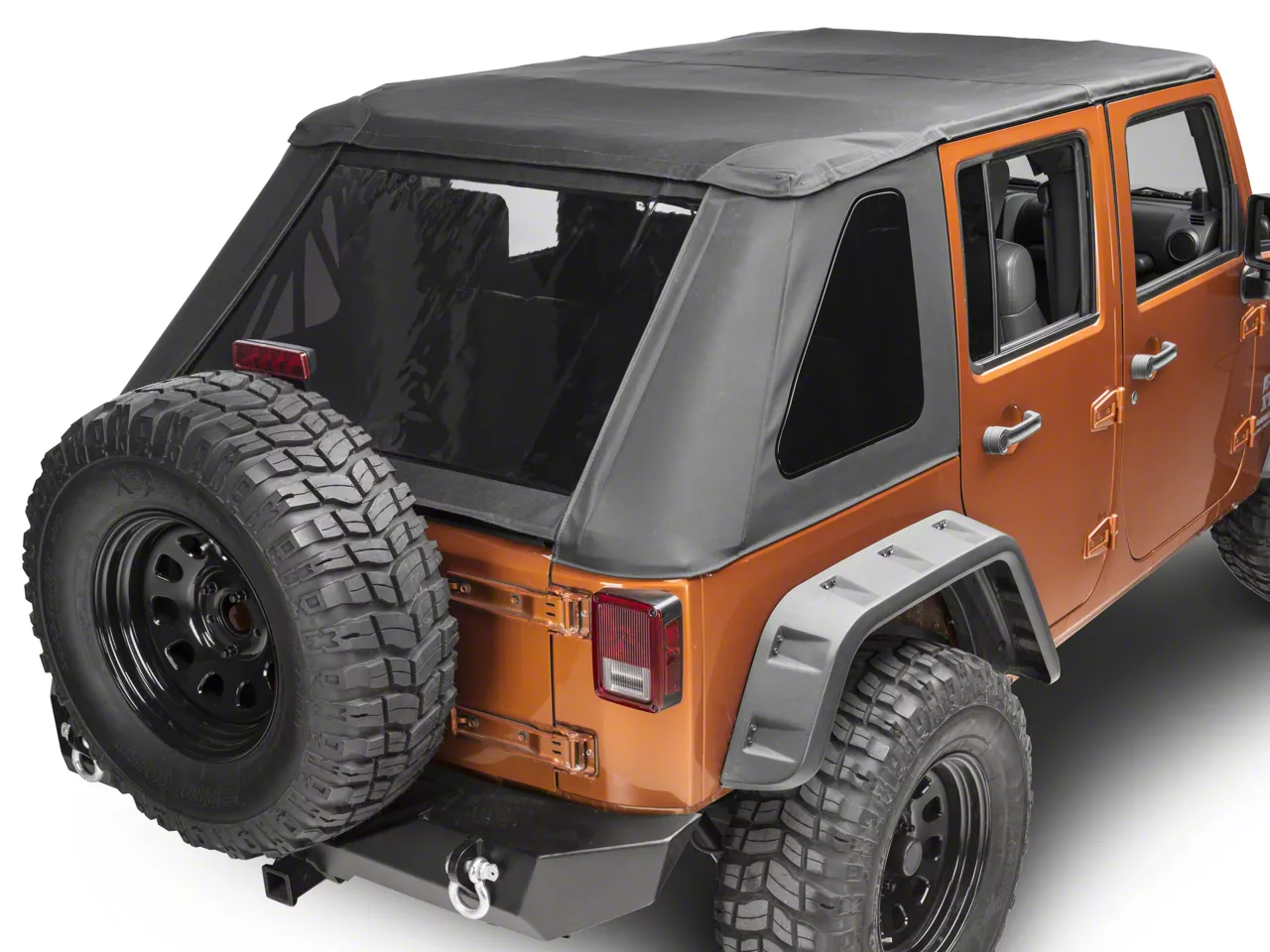 Smittybilt Bowless Protek Combo Soft Top with Tinted Windows; Black Diamond  (07-18 Jeep Wrangler JK 4-Door)