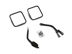 Smittybilt Side Mirrors; Black (76-95 Jeep CJ5, CJ7 & Wrangler YJ)