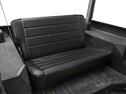 Smittybilt Rear Fold and Tumble Seat; Traditional Black (87-95 Jeep Wrangler YJ)