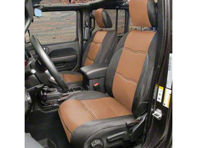 Smittybilt GEN2 Neoprene Front and Rear Seat Covers; Tan/Black (20-24 Jeep Gladiator JT)