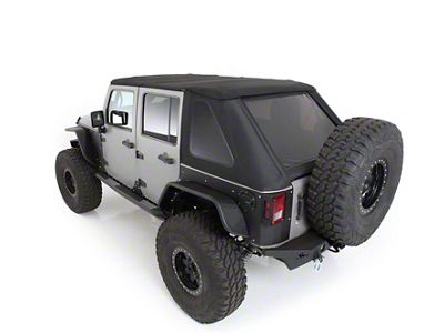 Smittybilt Bowless Combo Soft Top with Tinted Windows; Black Diamond (07-18 Jeep Wrangler JK 4-Door)