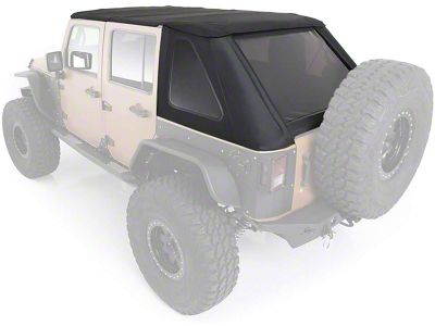 Smittybilt Bowless Protek Combo Soft Top with Tinted Windows; Black Diamond (07-18 Jeep Wrangler JK 4-Door)